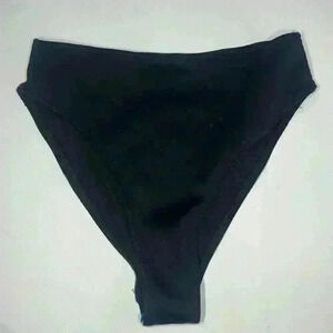 Good American Women’s Crinkle Good Basic Cheeky bikini bottom black 1 NWT